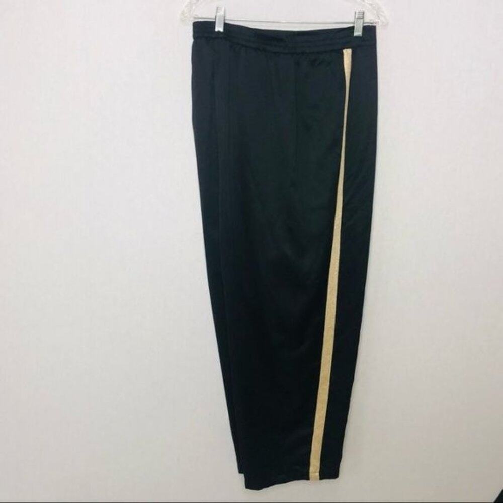 INC Black Metallic-trim Matte Satin Pajama pants black, 3x